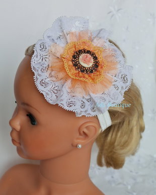 Bentita eleganta dantela alba-accesoriu vintage-unicat