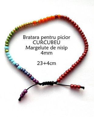 Anklet-Bratara glezna*Margelute nisip*Bratara reglabila
