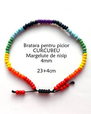 Anklet-Bratara glezna*Margelute nisip*Bratara reglabila