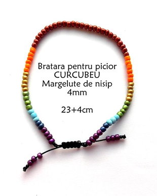 Anklet-Bratara glezna*Margelute nisip*Bratara reglabila