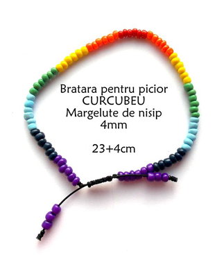 Anklet-Bratara glezna*Margelute nisip*Bratara reglabila