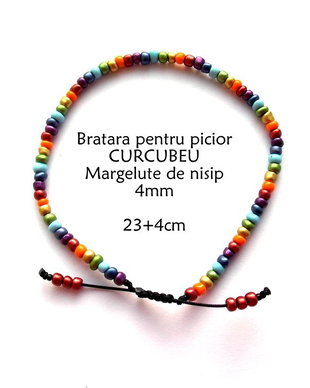 Anklet-Bratara glezna*Margelute nisip*Bratara reglabila