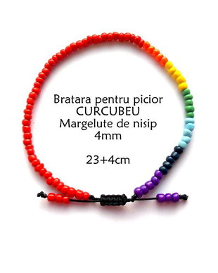 Anklet-Bratara glezna*Margelute nisip*Bratara reglabila