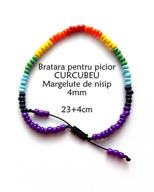 Anklet-Bratara glezna*Margelute nisip*Bratara reglabila