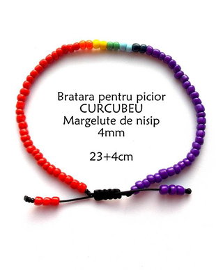 Anklet-Bratara glezna*Margelute nisip*Bratara reglabila