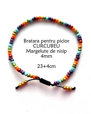 Anklet-Bratara glezna*Margelute nisip*Bratara reglabila