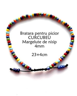 Anklet-Bratara glezna*Margelute nisip*Bratara reglabila