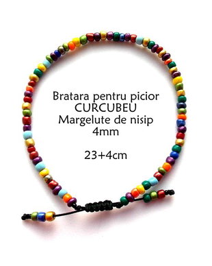Anklet-Bratara glezna*Margelute nisip*Bratara reglabila