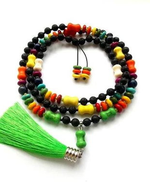 Colier Mala 108+1*Howlit+LapisLazuli+Lava*Meditatie si rugaciune