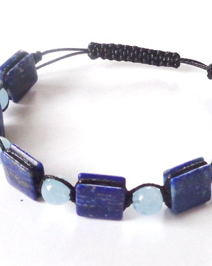 Bratara lapis lazuli si acvamarin