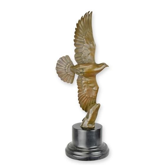Porumbel in zbor-statueta din bronz pe un soclu din marmura