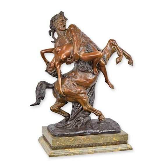 Rapirea Hipodamiei-statueta din bronz cu un soclu din marmura
