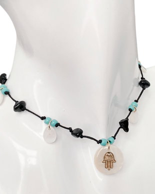 COLIER LA BAZA GATULUI DIN ONIX - HAMSA