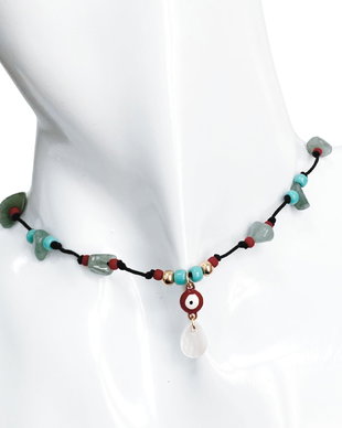 COLIER LA BAZA GATULUI DIN AVENTURIN VERDE - EVIL EYE