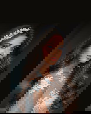 ELDIVERA - CORONITA MIREASA ASIMETRICA CU Pietricele ȘI FRUNZE LOVELY 4 U