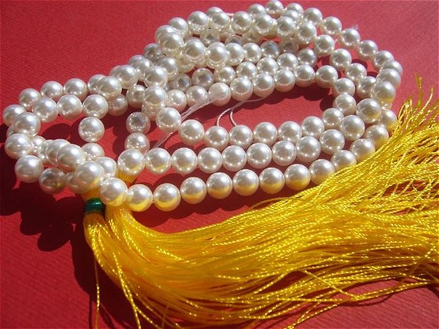 Perle albe tip Mallorca aprox 6 mm