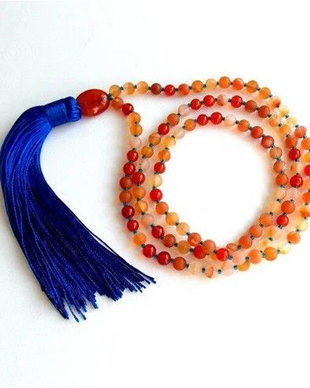 Colier Mala 108+1*Carneol*Meditatie si rugaciune*Fecioara