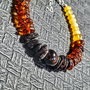 Bratara argint chihlimbar ambra opal galben onix gradient ombre disc boho chic trendy - Transport gratuit