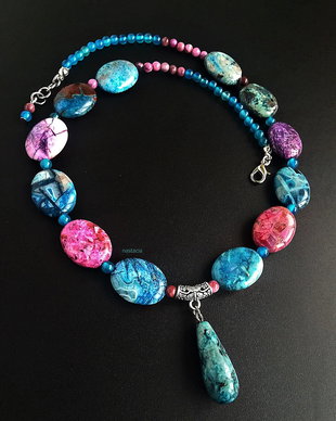 colier agate dantelate multicolor