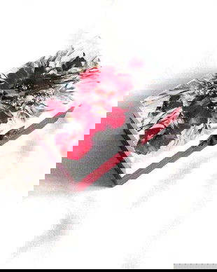 cutie lemn decorata cu maci 45413