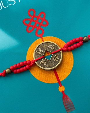 BRATARA MONEDA CHINEZEASCA FENG SHUI ROSIE - NOROC