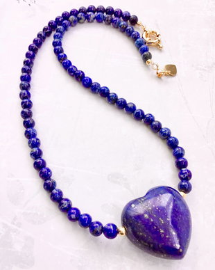 Colier inima lapis lazuli