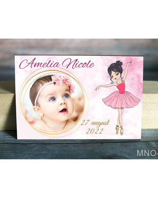 Marturii botez handmade fetite - Magneti personalizati cu poza - Tematica Balerina