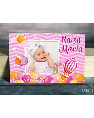 Marturii botez fete - Magneti frigider foto - Balon cu aer cald
