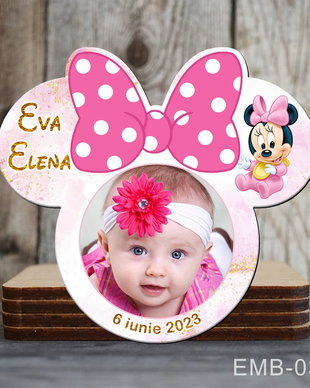 Marturii botez handmade - Magneti botez tematica Minnie Mouse