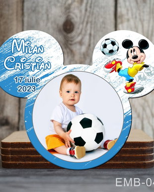 Marturii botez baieti magnetice - Mickey Mouse jucand fotbal