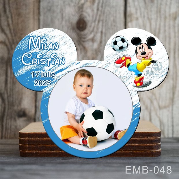 Marturii botez baieti magnetice - Mickey Mouse jucand fotbal