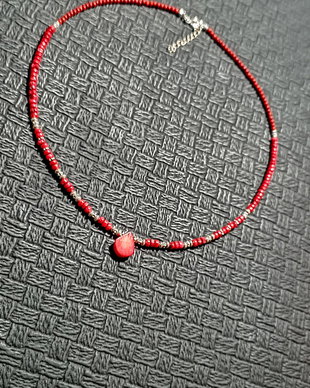 Colier argint coral brioleta heishi minimalist boho chic trendy - Transport gratuit