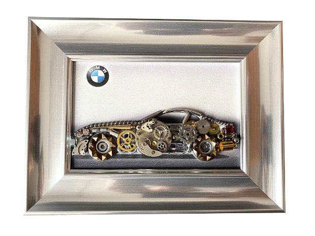 Masina model BMW Cod M 624・Tablou masina Bmw・Cadouri pentru iubit・Decoratiune din piese de ceas