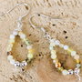 Cercei handmade din opal galben si elemente din argint