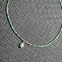 Colier argint amazonit turcoar natural Peru charm minimalist boho chic trendy - Transport gratuit