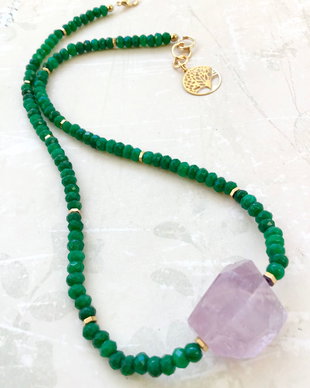 Colier CHOKER Jad verde