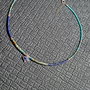 Colier argint lapis lazuli sillimanite turcoaz heishi disc charm minimalist boho chic trendy - Transport grtuit