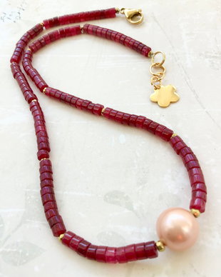 Colier CHOKER agate grena
