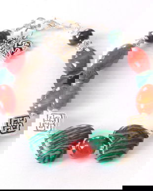 Bratara malachit si carneol