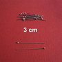 Ace cu bila din argint .925 placat cu rodiu de lungime aprox 30 mm si grosime aprox 0.5 mm