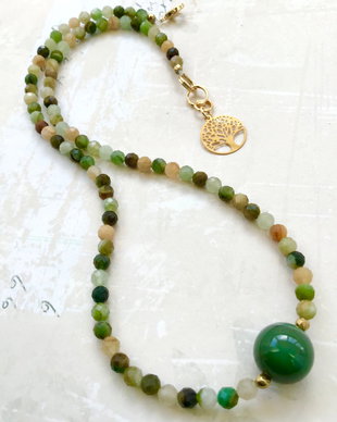 Colier CHOKER radacina de SMARALD natural