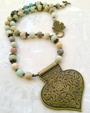 Colier vintage amazonit