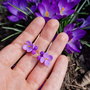 Cercei liliac, tortițe argint