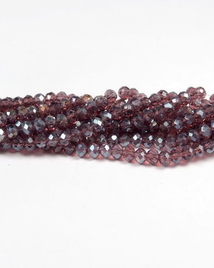 Cristale din sticla, rondelle, 3x2 mm, AB, purpurii-D020-81