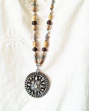 colier boho lungime reglabila cu pandantiv mandala