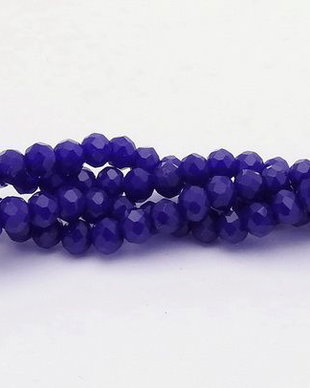 Cristale din sticla, rondelle, 3x2.5 mm, opace, albastru inchis
