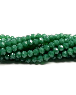 Cristale din sticla, rondelle, 3x2.5 mm, opace, verde inchis-D09