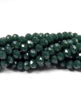 Cristale din sticla, rondelle, 3x2.5 mm, opace, verde inchis-D12