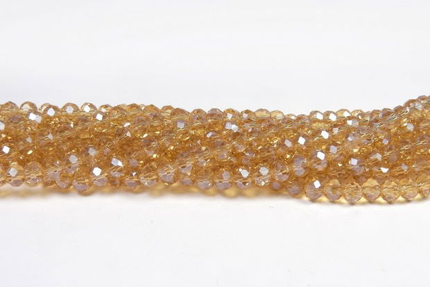 Cristale din sticla, rondelle, 3x2.5 mm, lucioase, goldenrod-A04