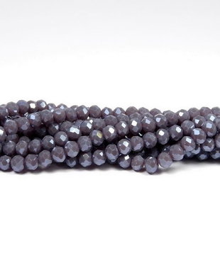 Cristale din sticla, rondelle, 3x2.5 mm, opace, lucioase, mov-A01